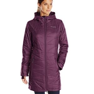 Columbia Purple Mighty Lite Hooded Long Jacket, S